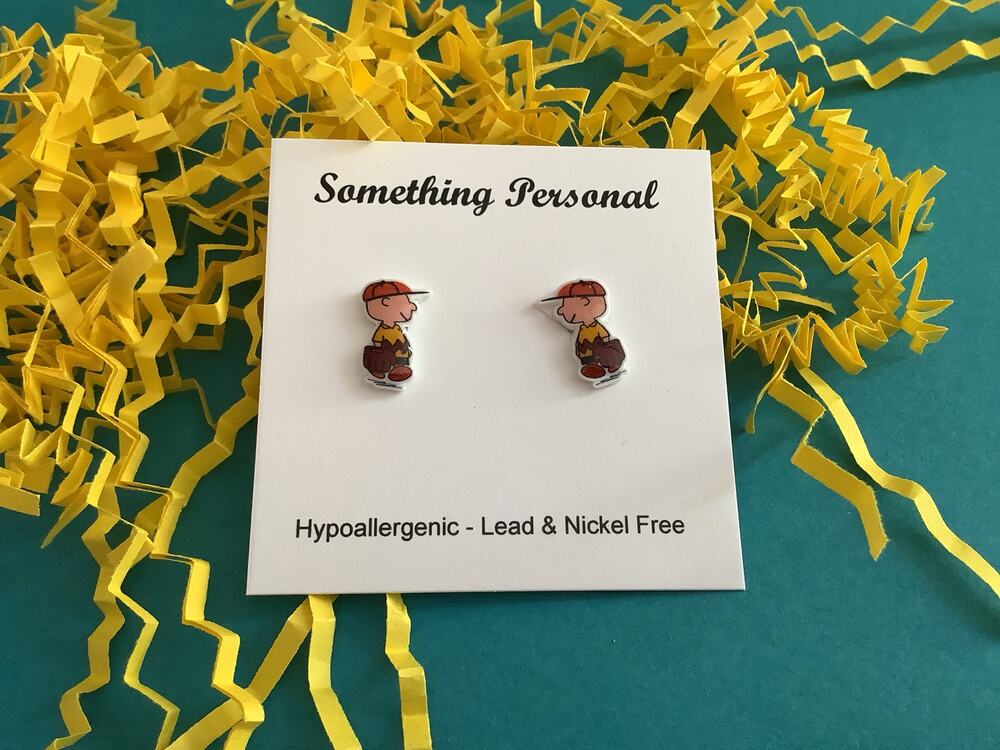 Baseball Charlie Brown Post Earrings - Hypoallergenic - Peanuts Gang